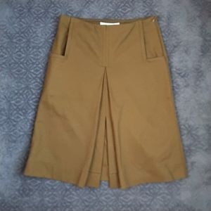 Diane Von Furstenberg Dark Camel Skirt with Fron Slit and Pockets - 4